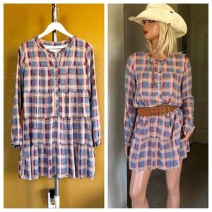 SAUCE Tiered Plaid Babydoll Dress * Country Chic *